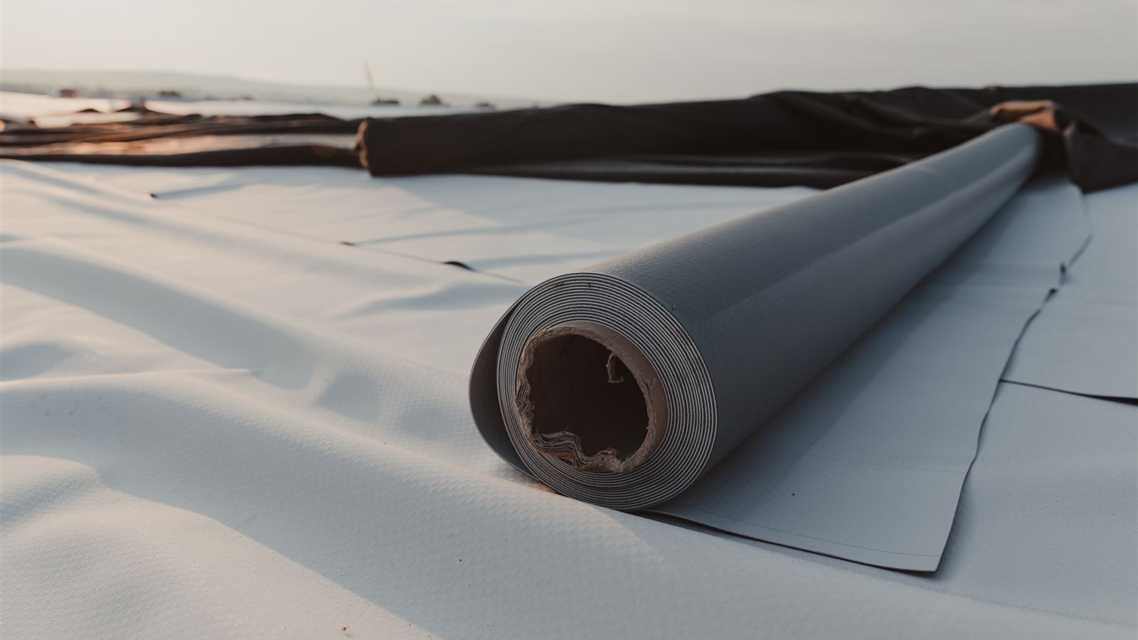 Photo of rubber roofing work