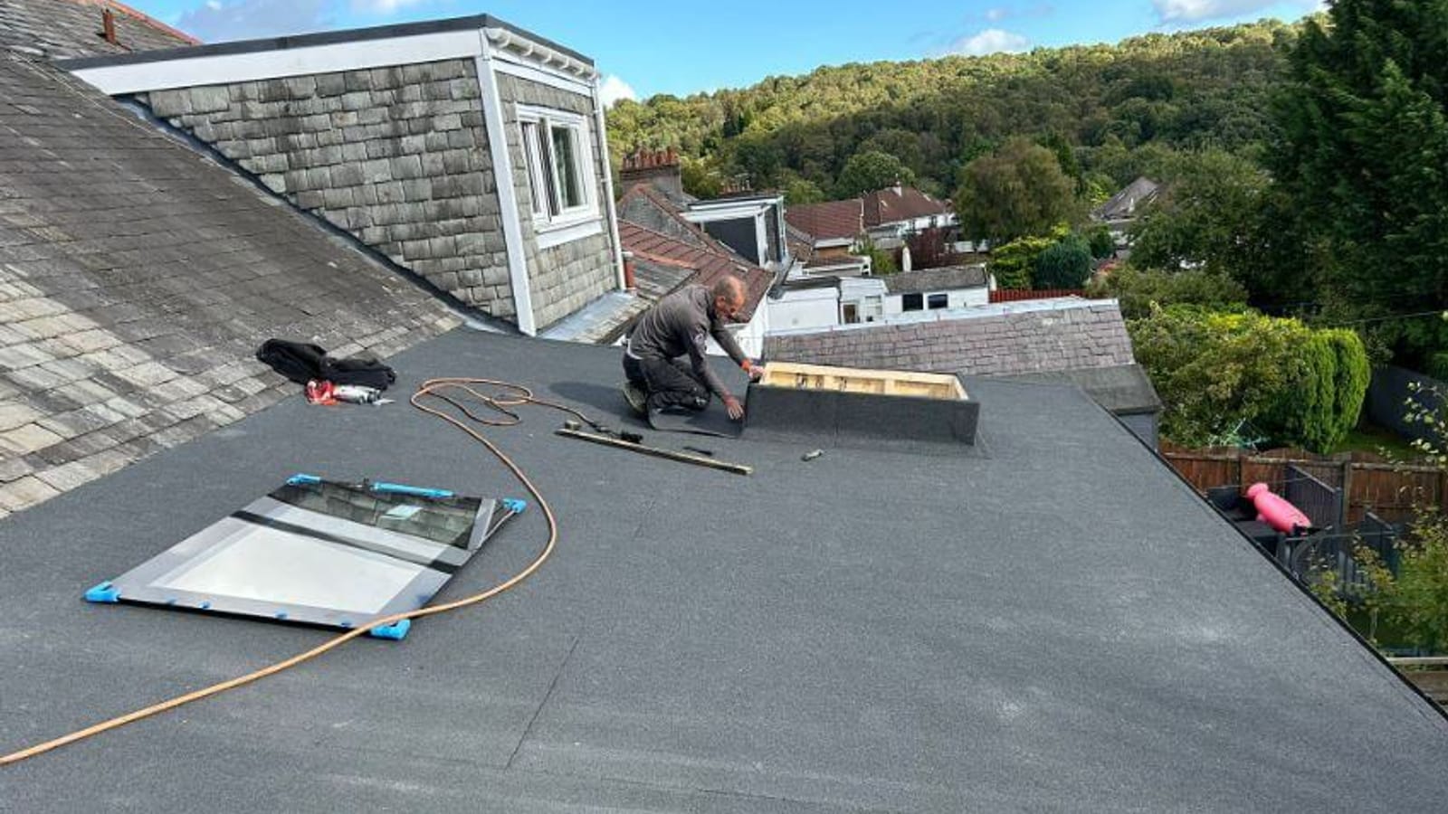Photo of flat roofing work, add a real photo